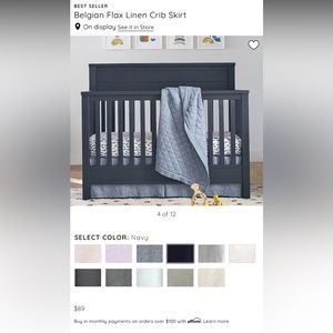 Pottery barn kids Belgian Flax Linen Crib Skirt